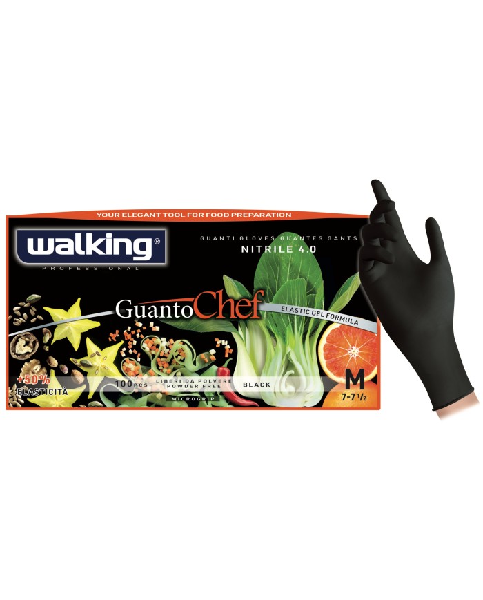 Guanto Chef in nitrile nero monouso Walking senza polvere - PapoLab